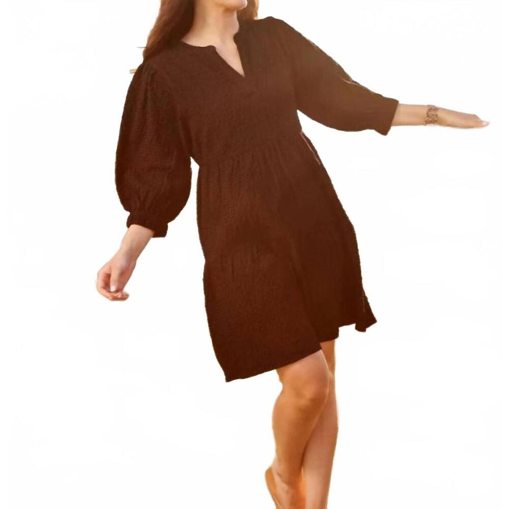 NEW MARY SQUARE v neck mini dress in cooper black
